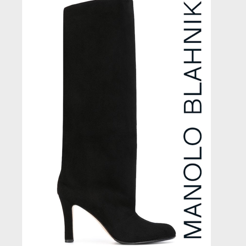 NEW Manolo Blahnik Khomo 105 Tall Velvet Boots - Picture 8 of 8